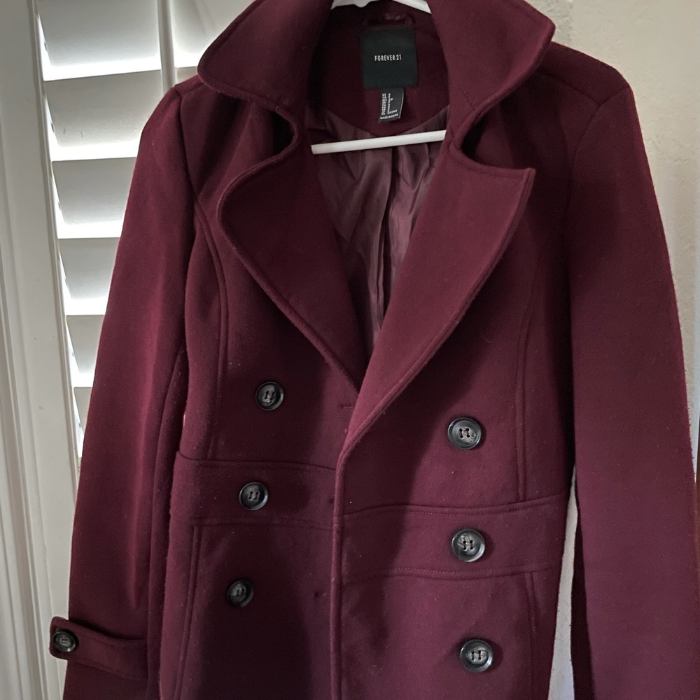 Burgundy coat